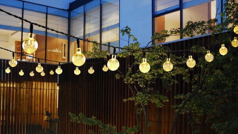 Cymas 20', 30-Bulb Globe Style Solar String Lights, $10 with code N83EFAHX